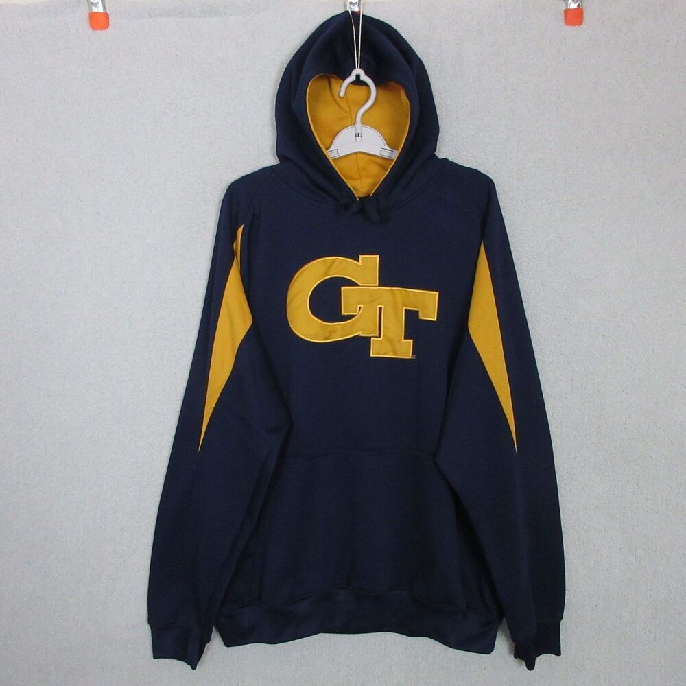 Pro Player‎ Hoodie Mens 2XL Georgia Tech Navy Gold Pullover Embroidered